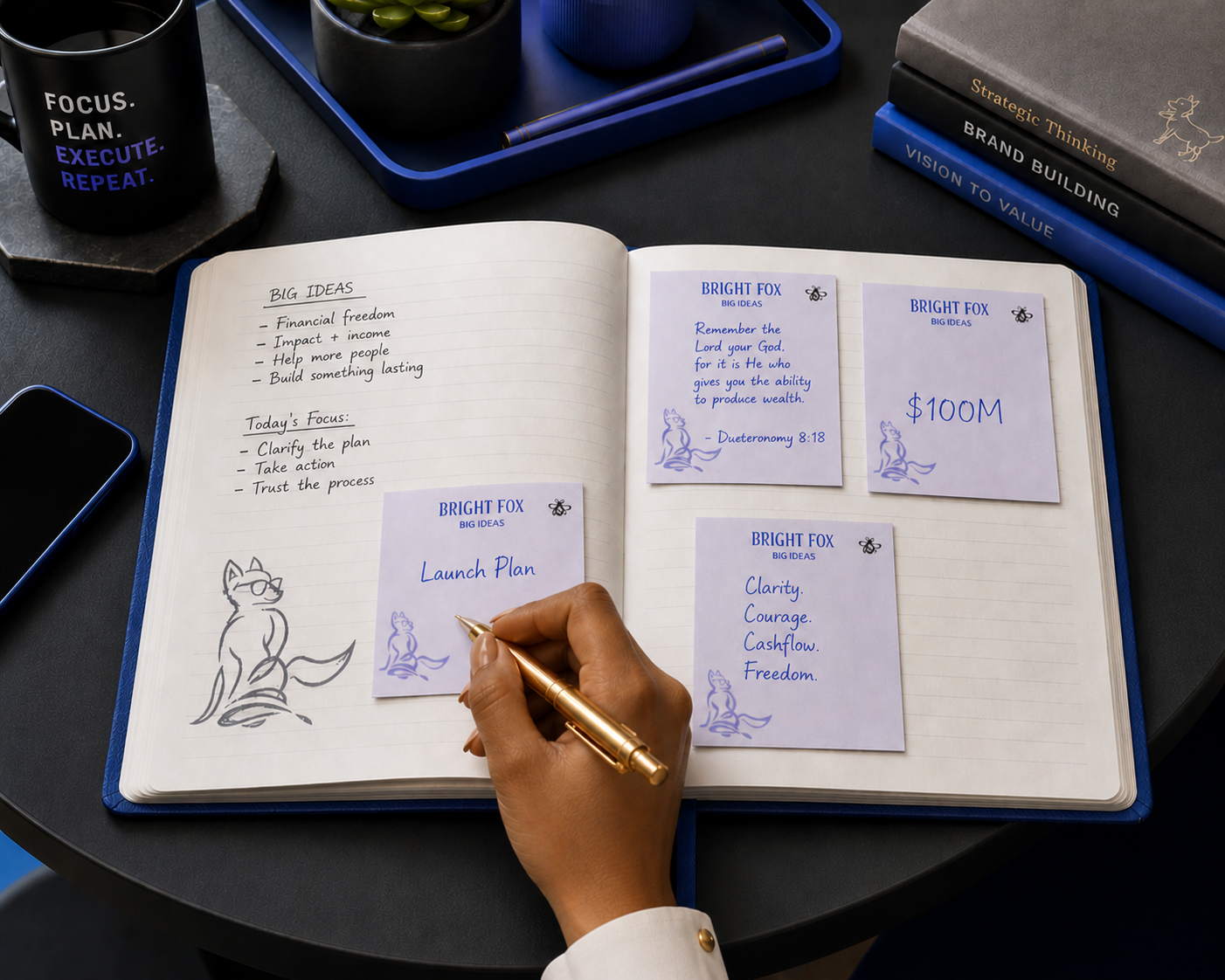 Big Ideas Sticky Notes – 700 Large Notes for Brainstorming & Planning | Bright Fox 3.4”