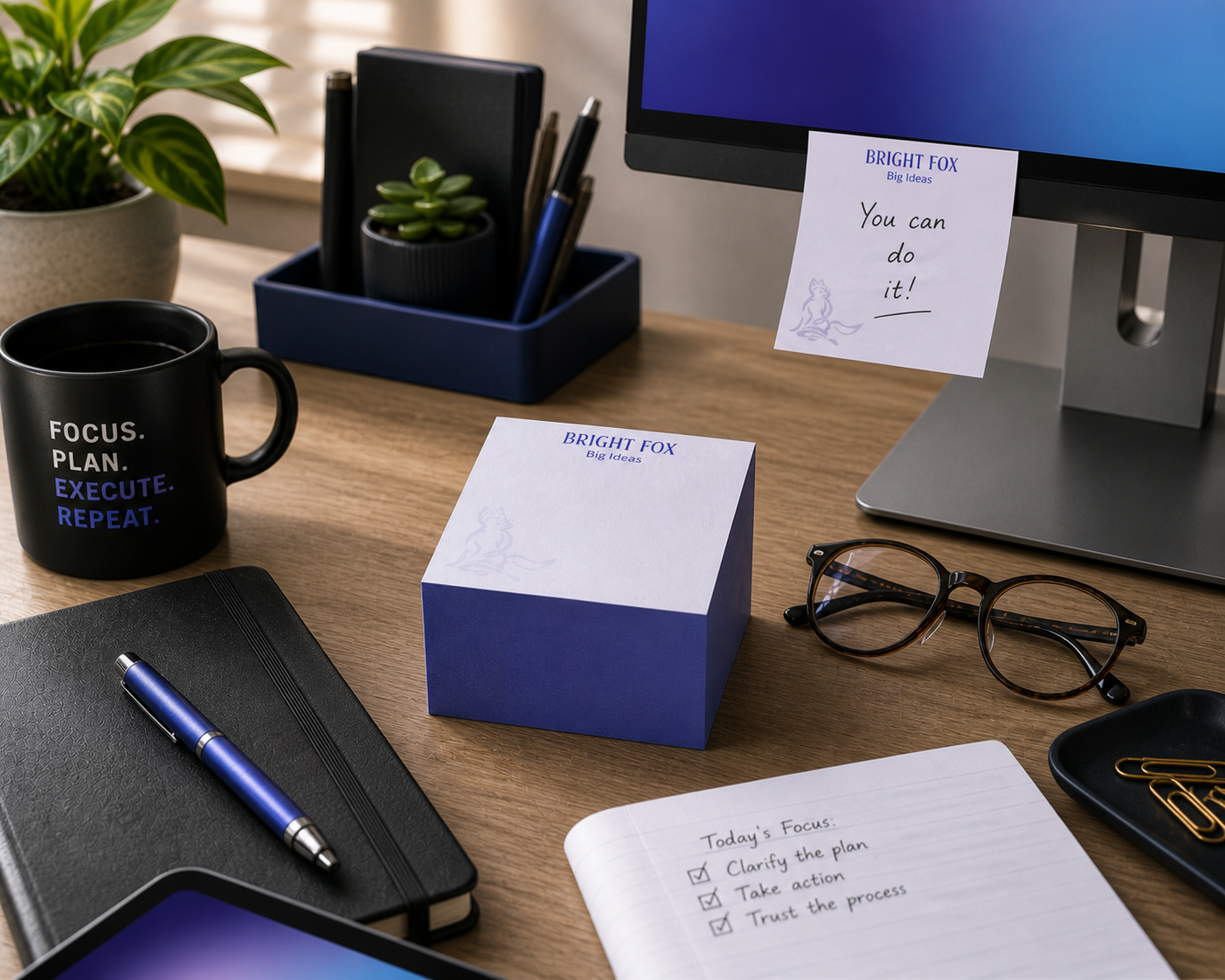 Big Ideas Sticky Notes – 700 Large Notes for Brainstorming & Planning | Bright Fox 3.4”